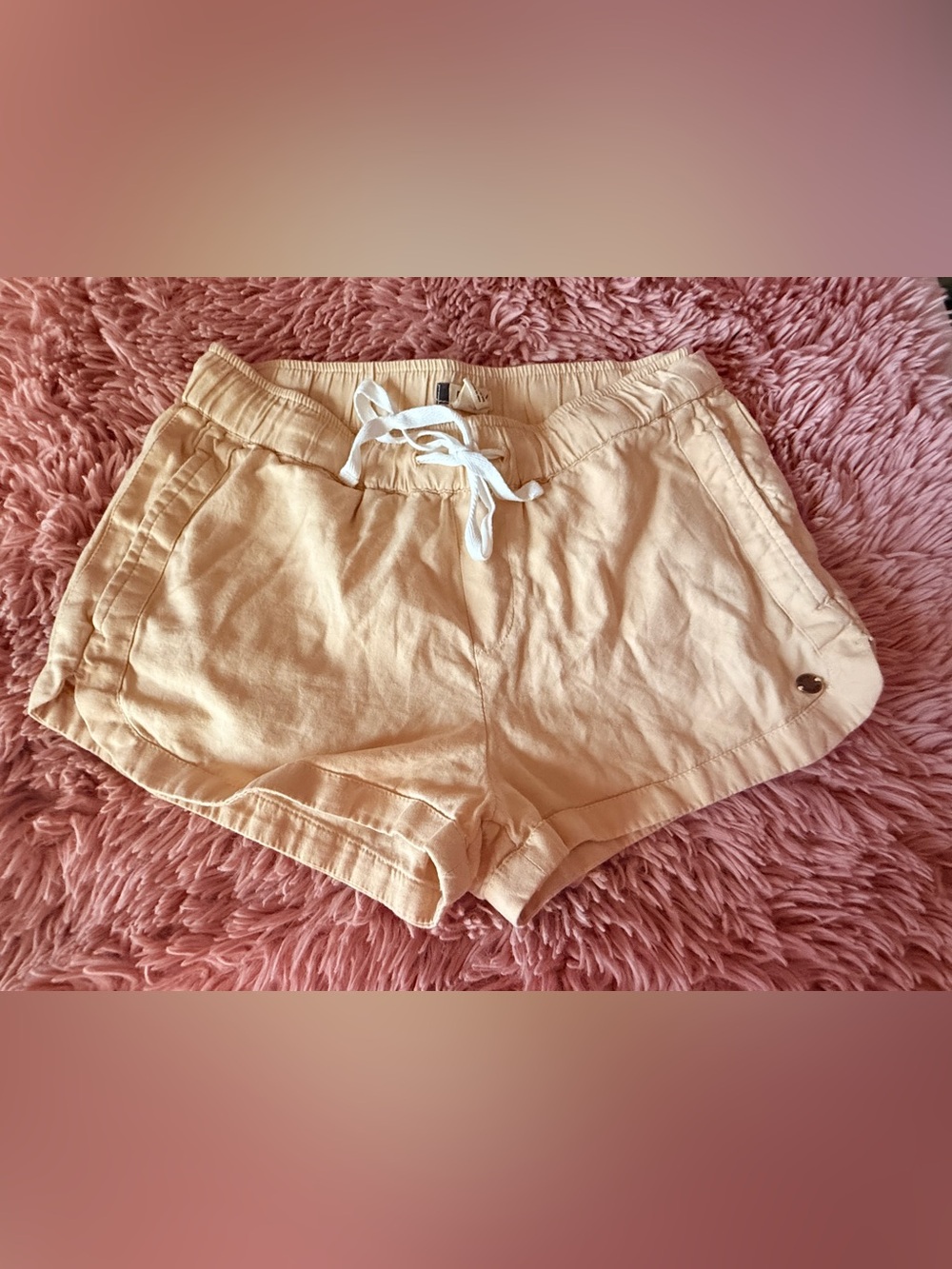 Roxy Peach Drawstring Casual Shorts